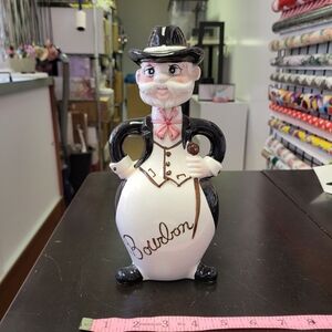 Man shaped bourbon decanter ceramic with cork